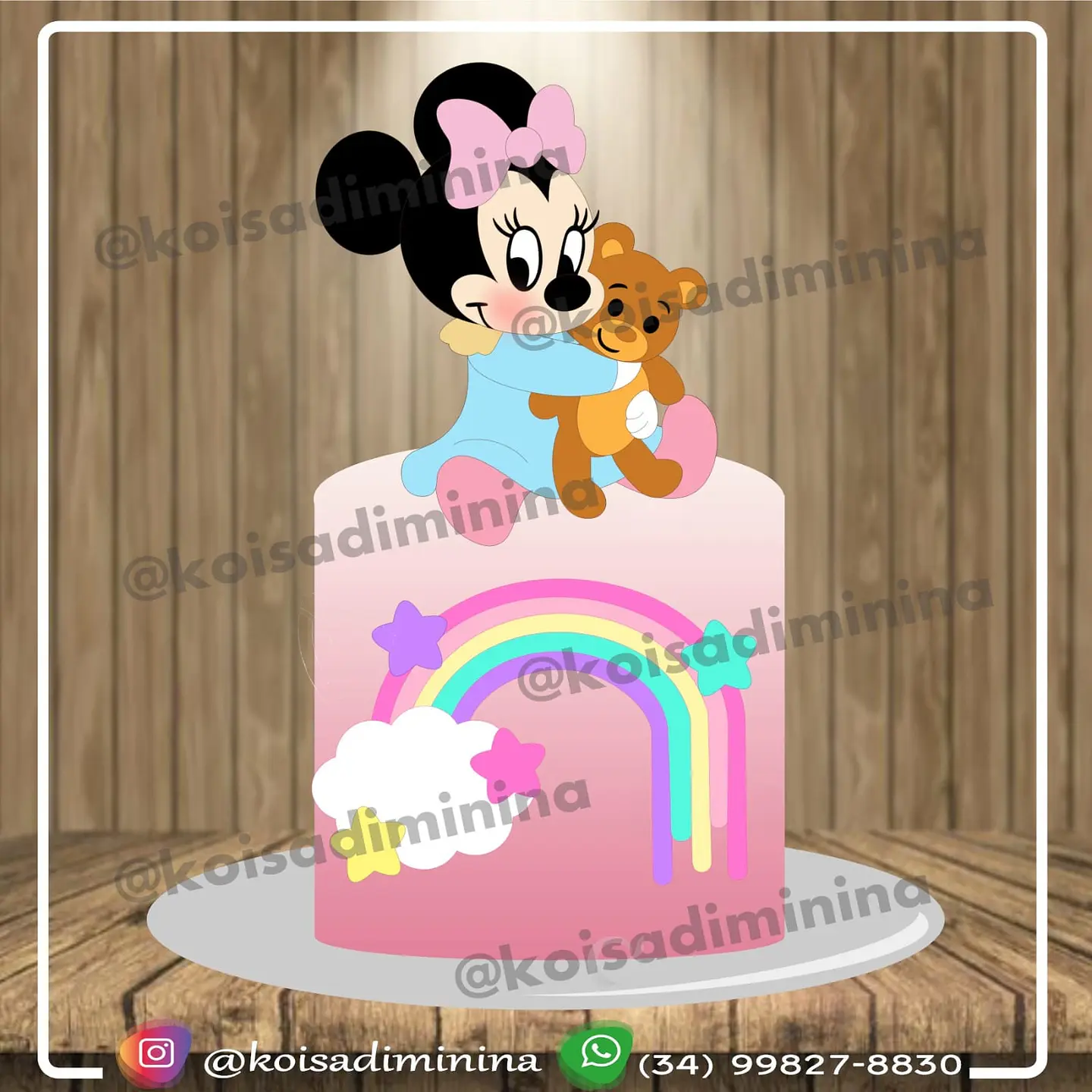Arquivo de Corte Topo de Bolo Minnie Baby 8 1