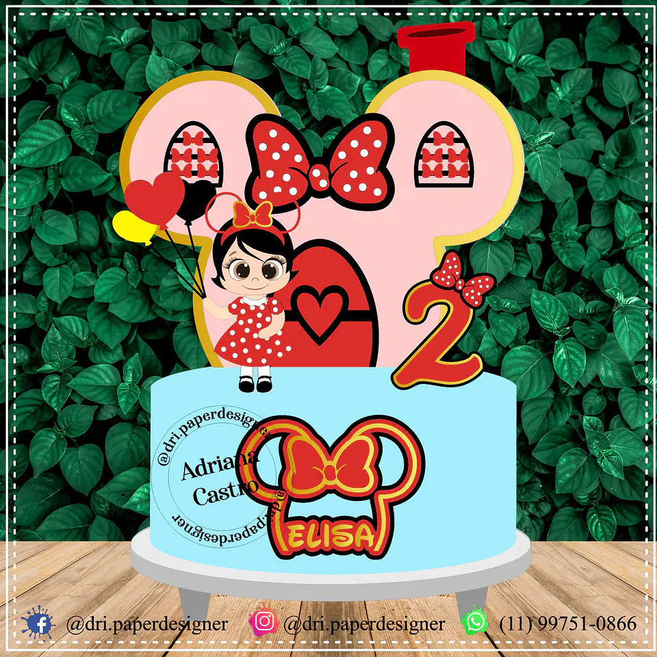 Arquivo de Corte Topo de Bolo Minnie Baby 5 1