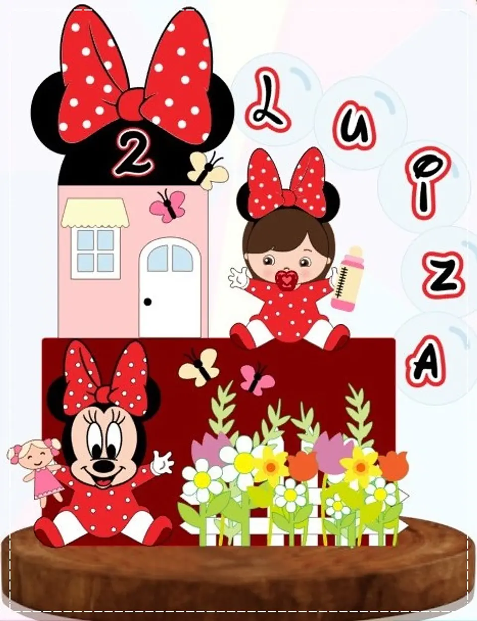 Arquivo de Corte Topo de Bolo Minnie Baby 1 1