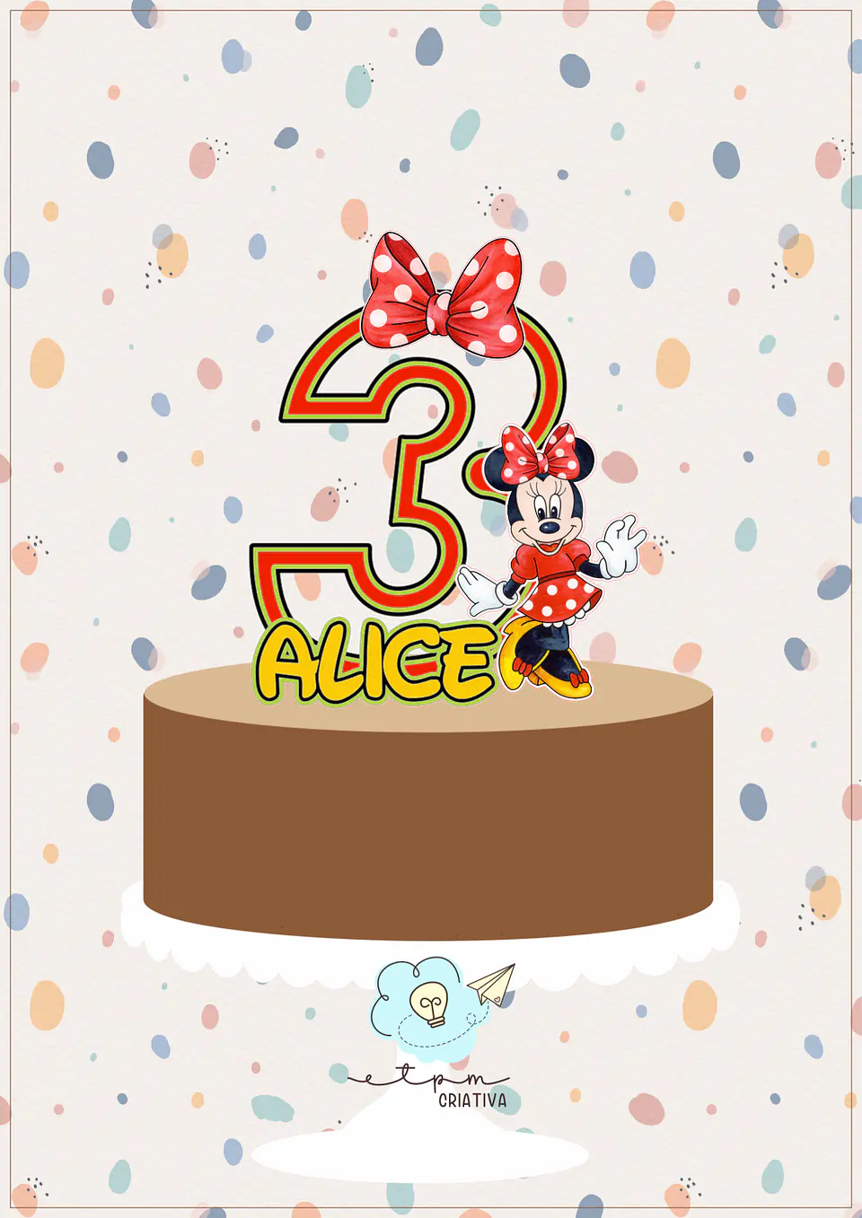 Arquivo de Corte Topo de Bolo Minnie Vermelha 55 1