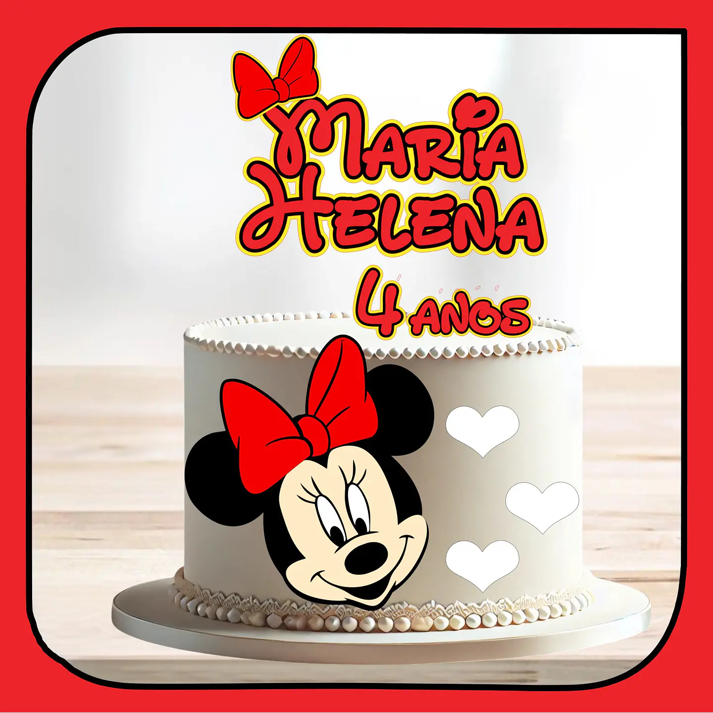 Arquivo de Corte Topo de Bolo Minnie Vermelha 54 1