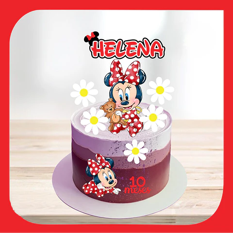 Arquivo de Corte Topo de Bolo Minnie Vermelha 48