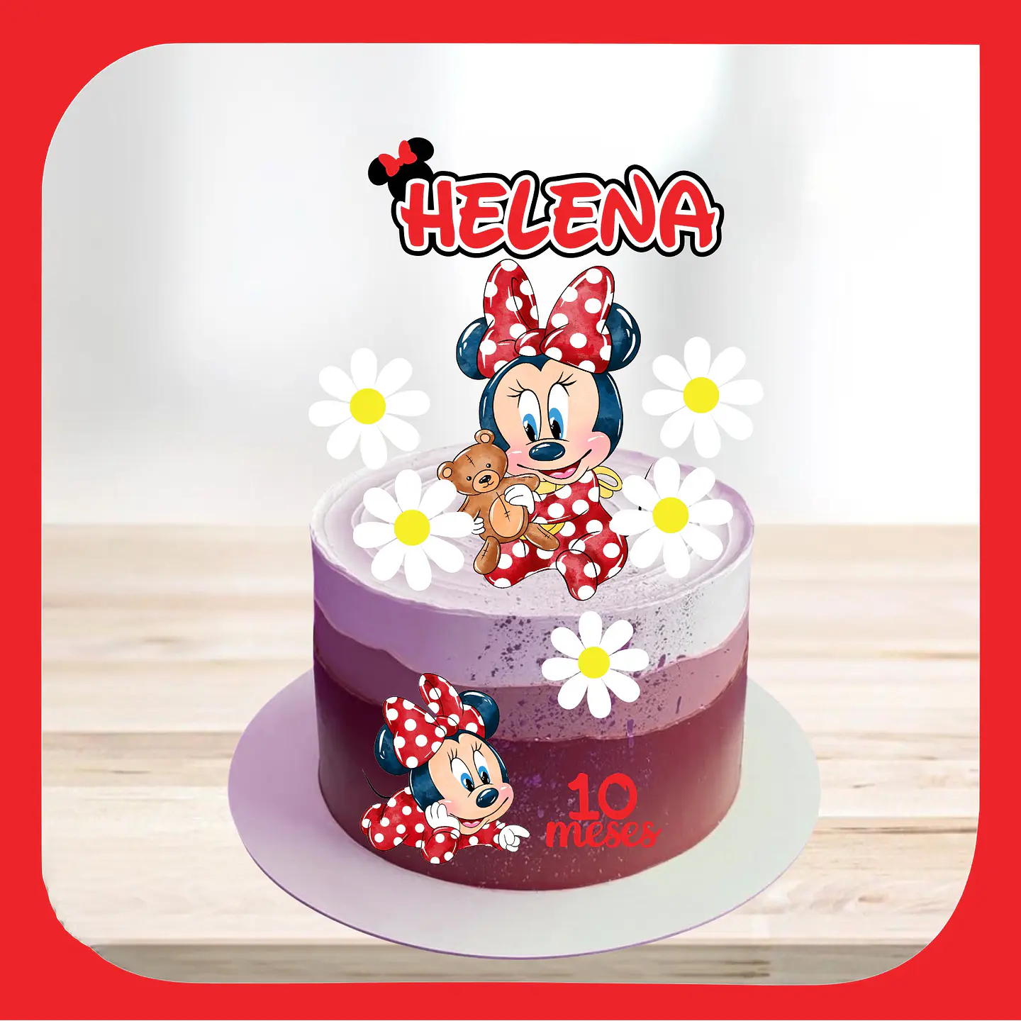 Arquivo de Corte Topo de Bolo Minnie Vermelha 48 1