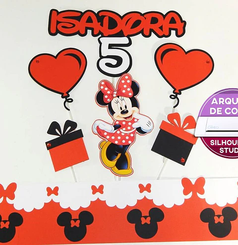 Arquivo de Corte Topo de Bolo Minnie Vermelha 46