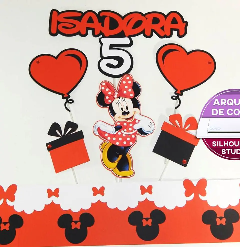 Arquivo de Corte Topo de Bolo Minnie Vermelha 46 1