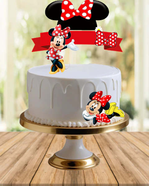 Arquivo de Corte Topo de Bolo Minnie Vermelha 41