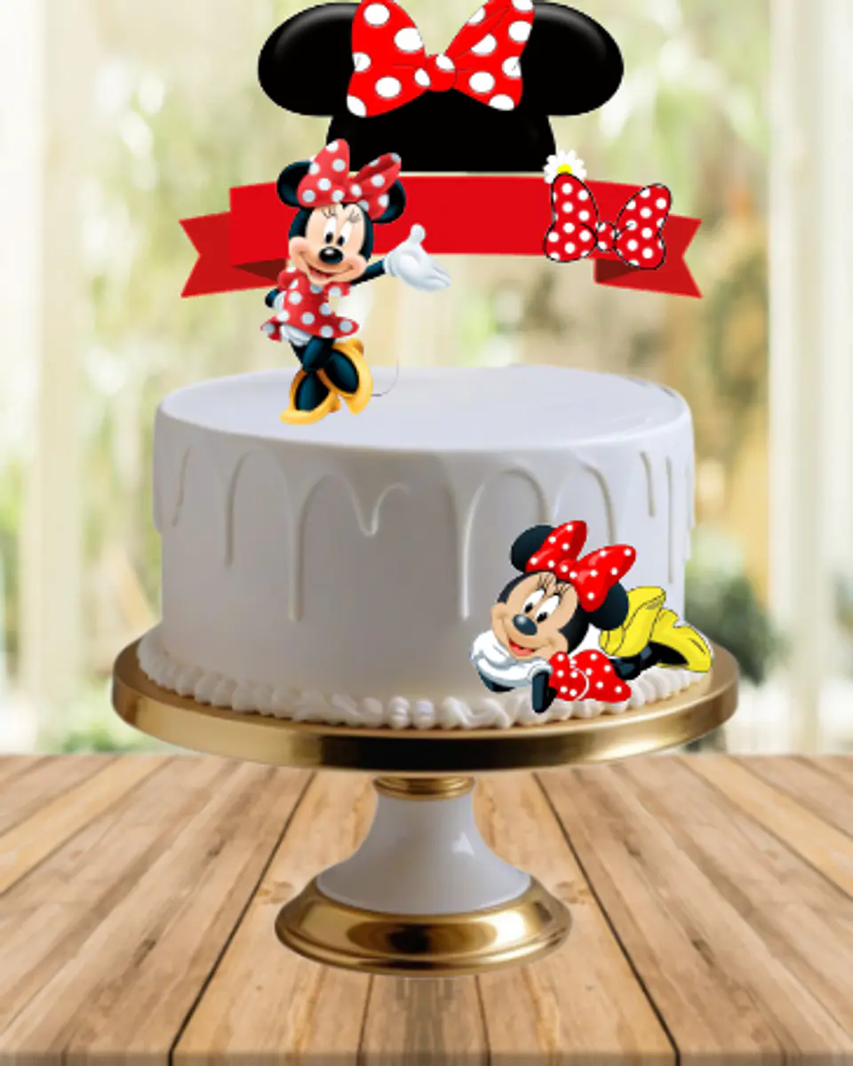 Arquivo de Corte Topo de Bolo Minnie Vermelha 41 1