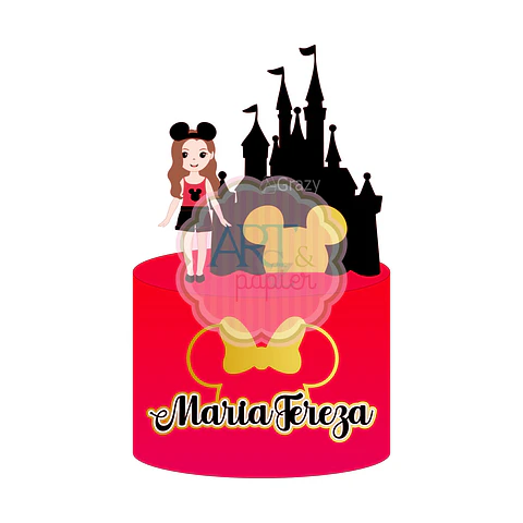 Arquivo de Corte Topo de Bolo Minnie Vermelha 40