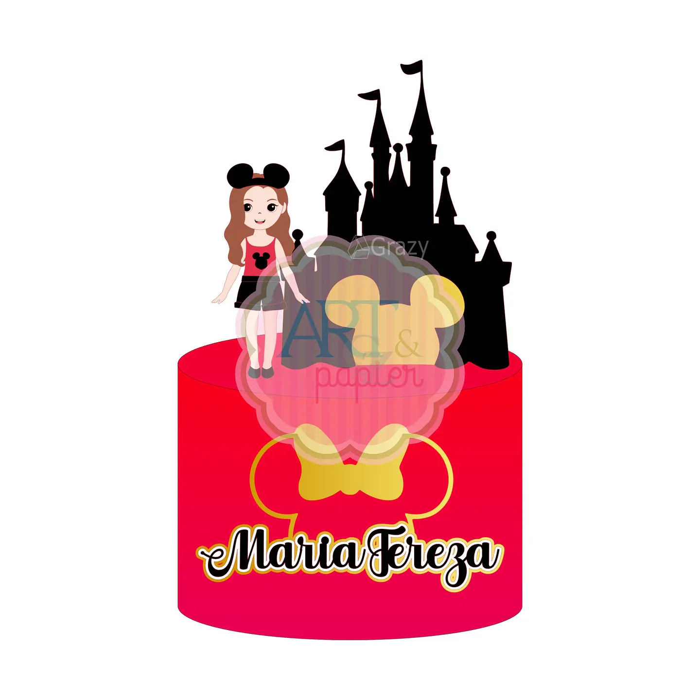 Arquivo de Corte Topo de Bolo Minnie Vermelha 40 1