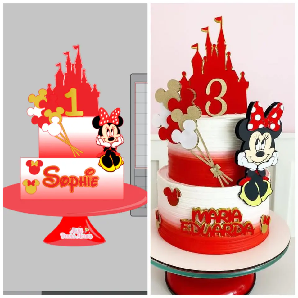 Arquivo de Corte Topo de Bolo Minnie Vermelha 39 1