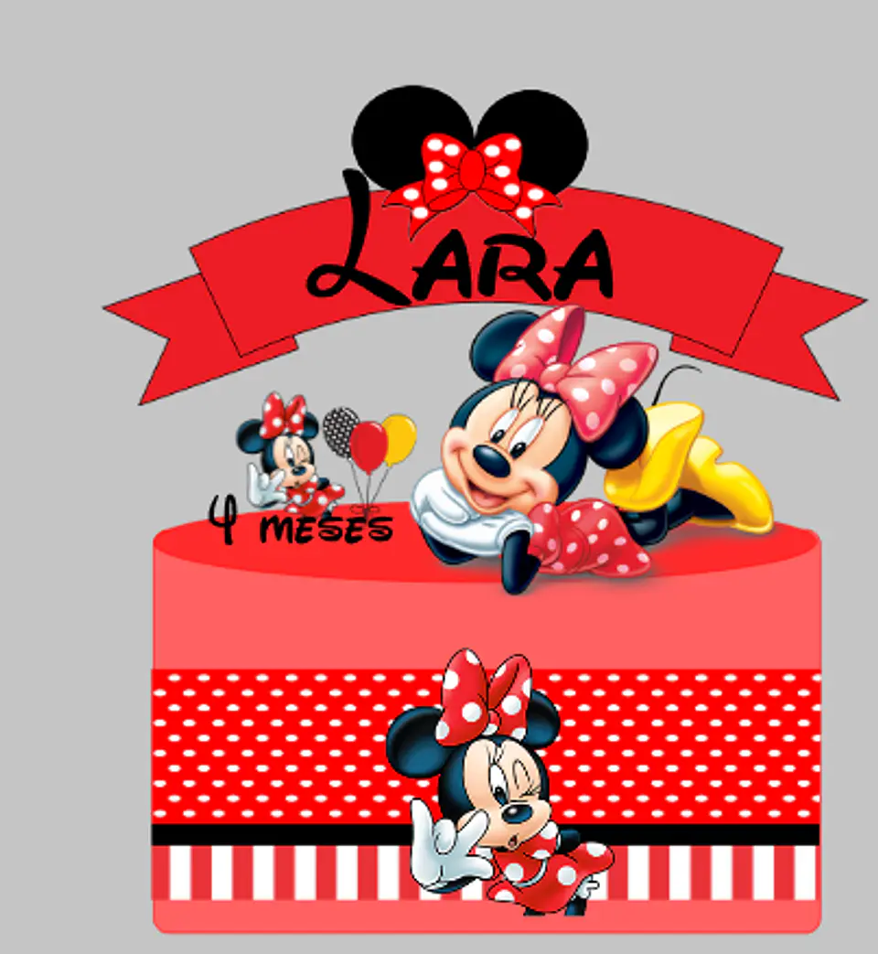 Arquivo de Corte Topo de Bolo Minnie Vermelha 37 1
