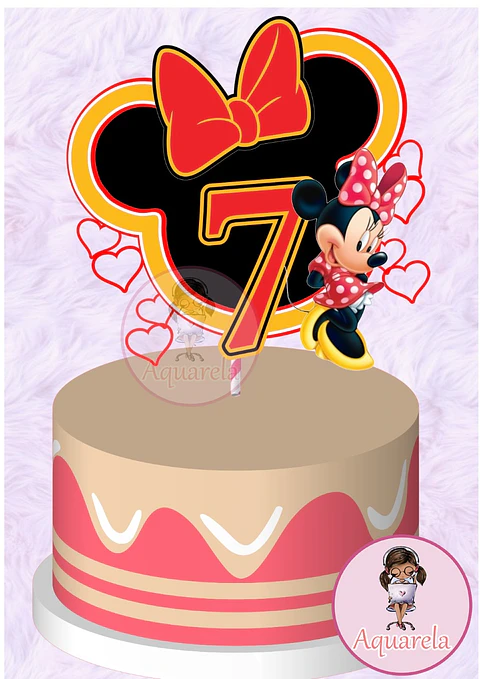 Arquivo de Corte Topo de Bolo Minnie Vermelha 35