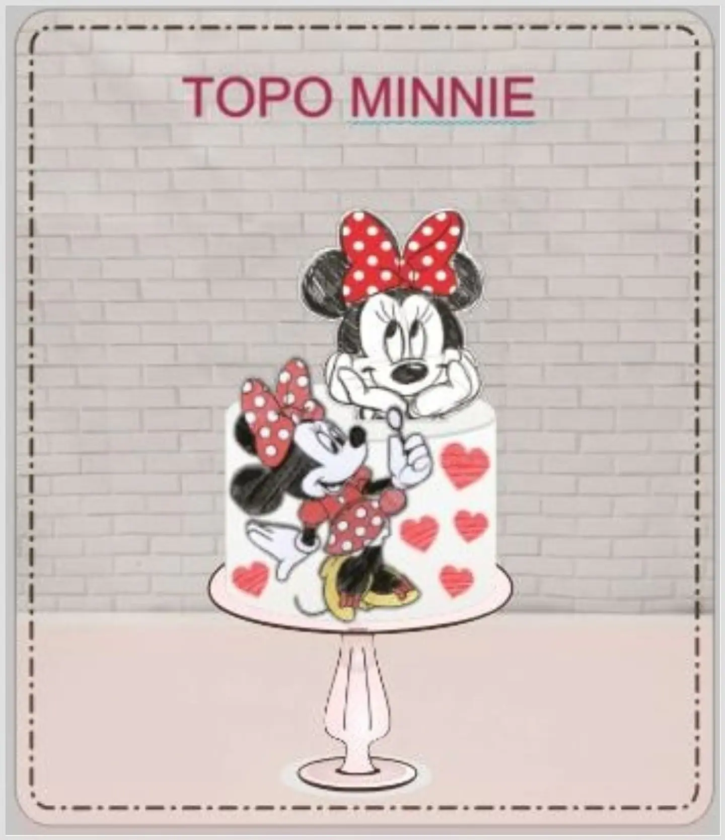Arquivo de Corte Topo de Bolo Minnie Vermelha 33 1