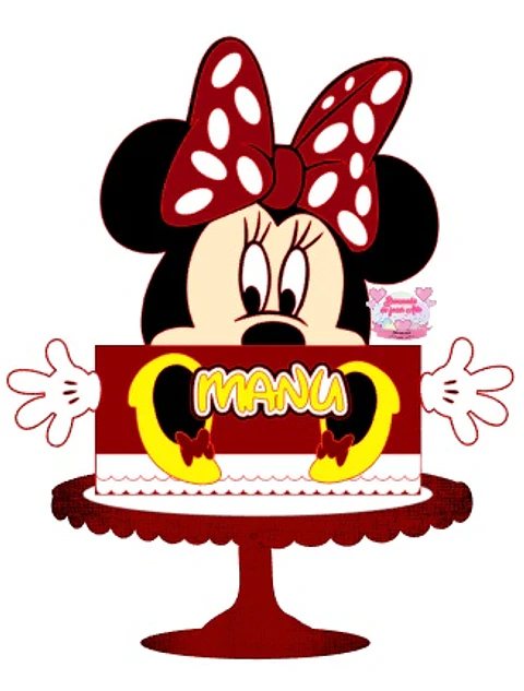 Arquivo de Corte Topo de Bolo Minnie Vermelha 32