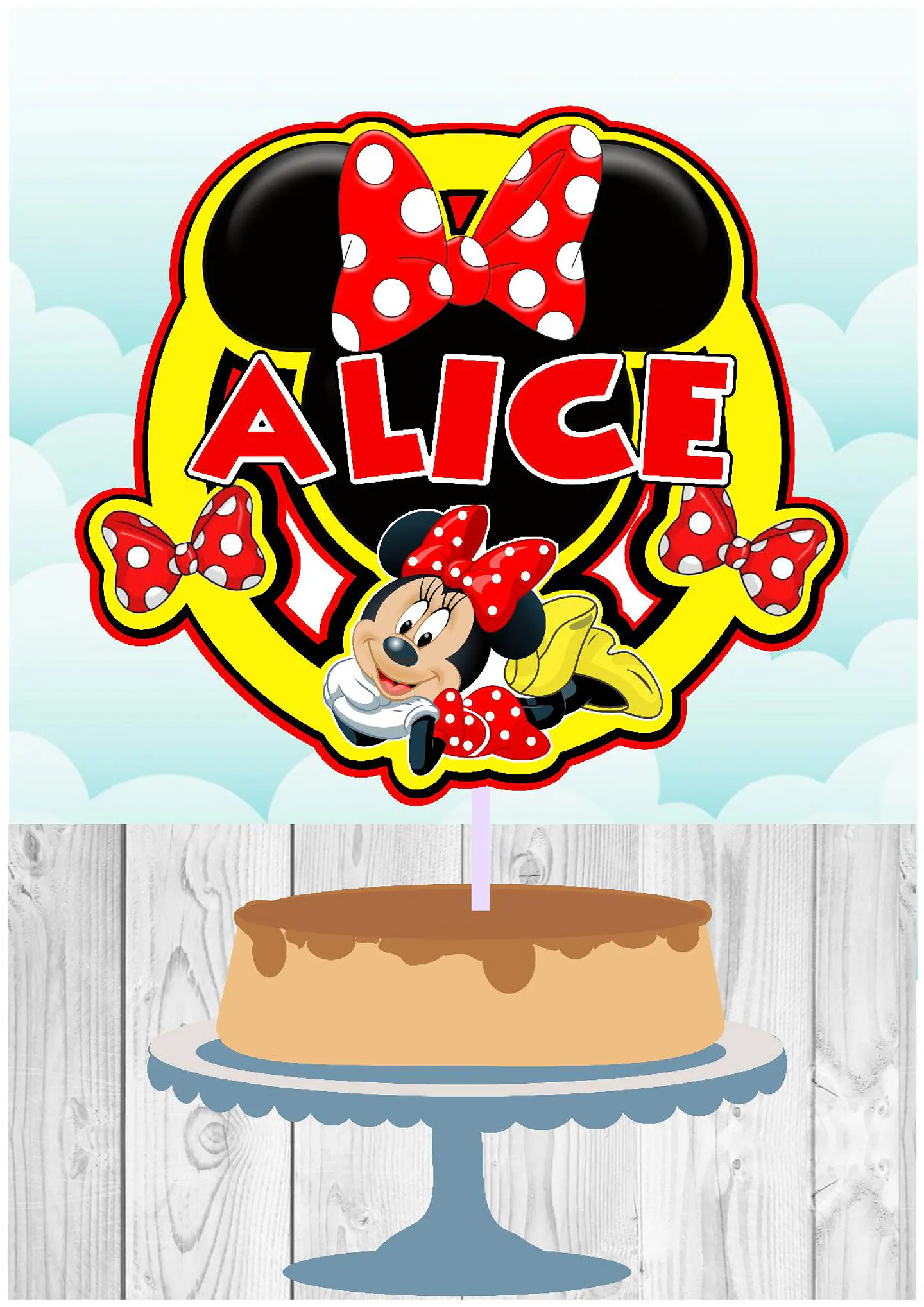 Arquivo de Corte Topo de Bolo Minnie Vermelha 24 1