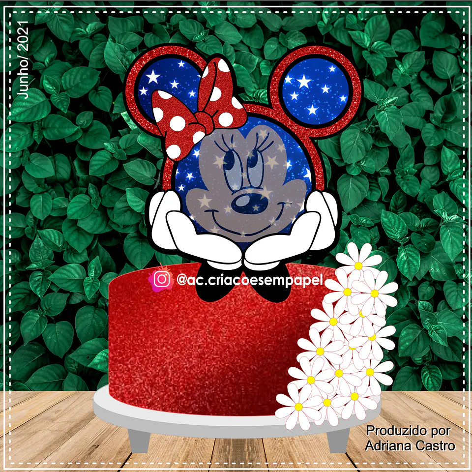 Arquivo de Corte Topo de Bolo Minnie Vermelha 23 1