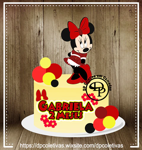 Arquivo de Corte Topo de Bolo Minnie Vermelha 20