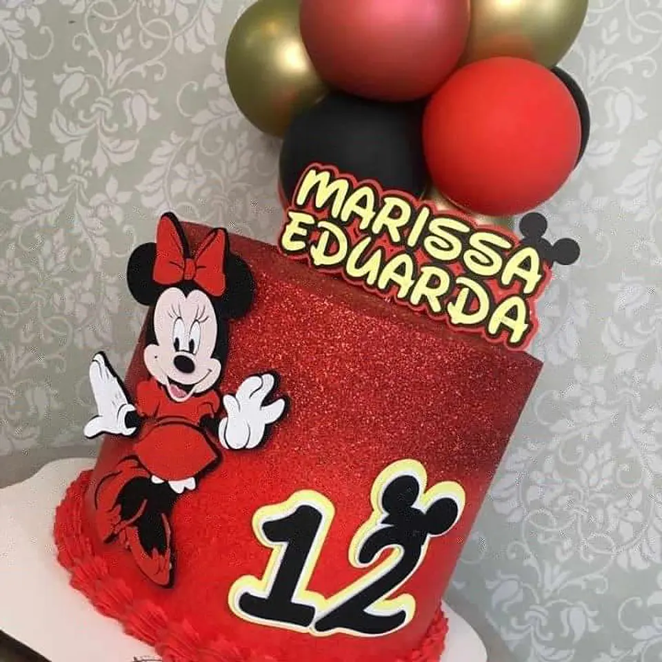 Arquivo de Corte Topo de Bolo Minnie Vermelha 19 1