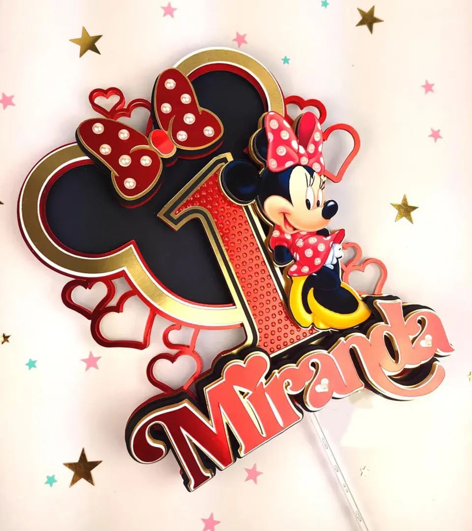 Arquivo de Corte Topo de Bolo Minnie Vermelha 16 1