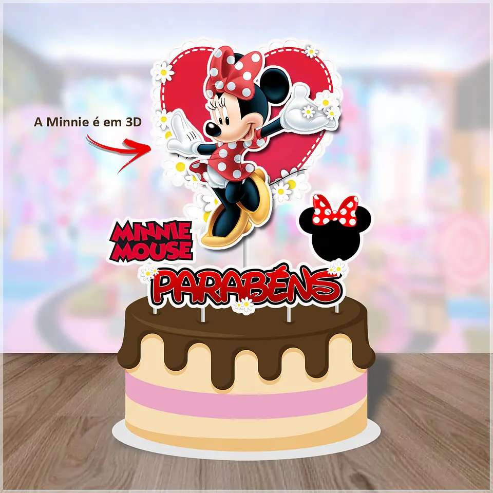 Arquivo de Corte Topo de Bolo Minnie Vermelha 15 1