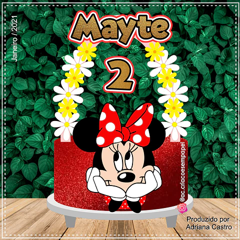 Arquivo de Corte Topo de Bolo Minnie Vermelha 13