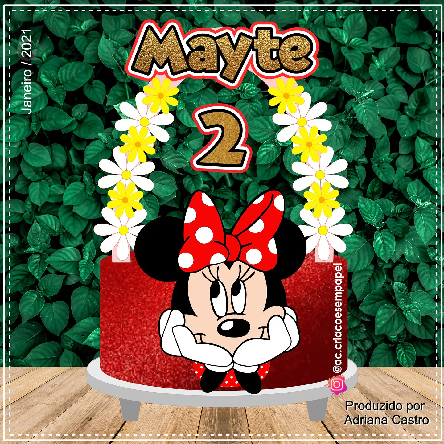 Arquivo de Corte Topo de Bolo Minnie Vermelha 13 1