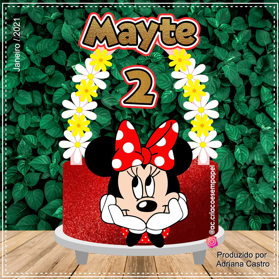 Arquivo de Corte Topo de Bolo Minnie Vermelha 13 1