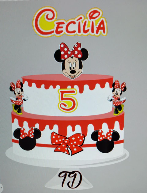Arquivo de Corte Topo de Bolo Minnie Vermelha 12