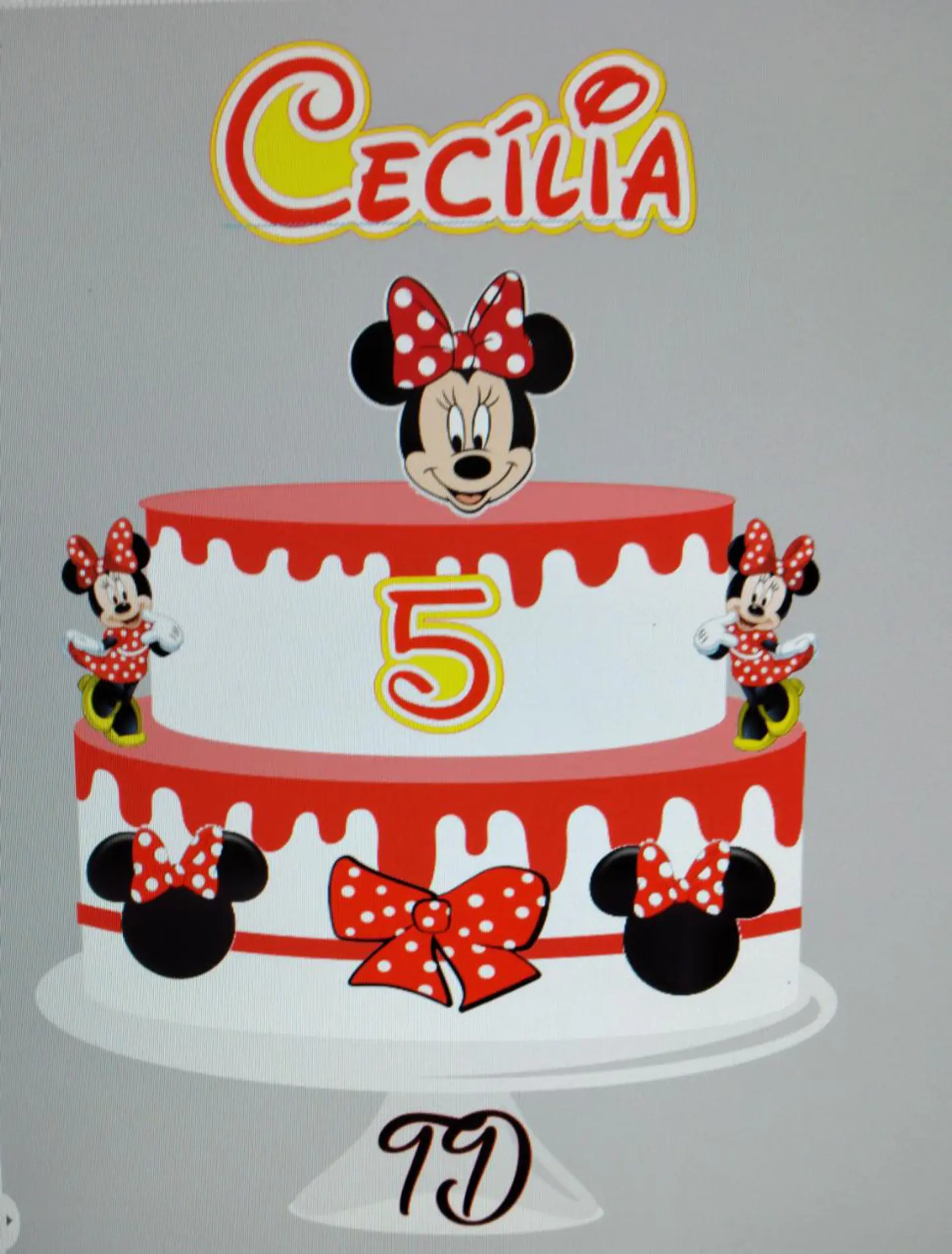 Arquivo de Corte Topo de Bolo Minnie Vermelha 12 1