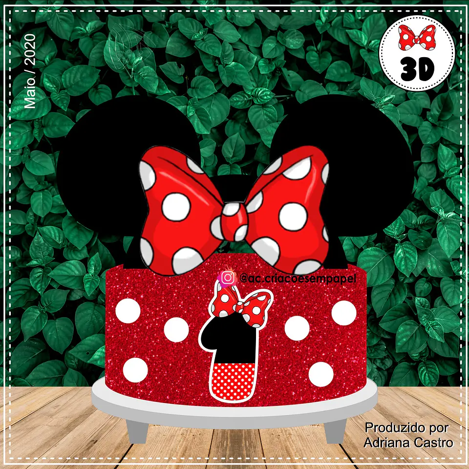 Arquivo de Corte Topo de Bolo Minnie Vermelha 9 1