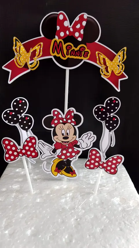 Arquivo de Corte Topo de Bolo Minnie Vermelha 7