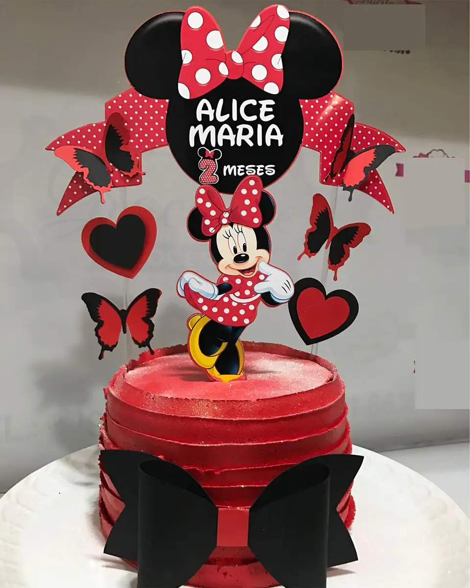 Arquivo de Corte Topo de Bolo Minnie Vermelha 3 1