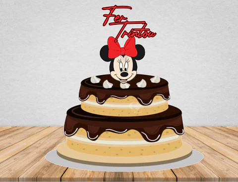 Arquivo de Corte Topo de Bolo Minnie Vermelha 2
