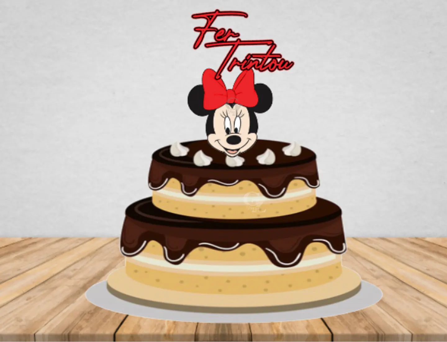 Arquivo de Corte Topo de Bolo Minnie Vermelha 2 1