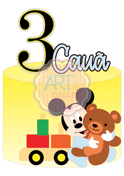 Arquivo de Corte Topo de Bolo Mickey Baby 8