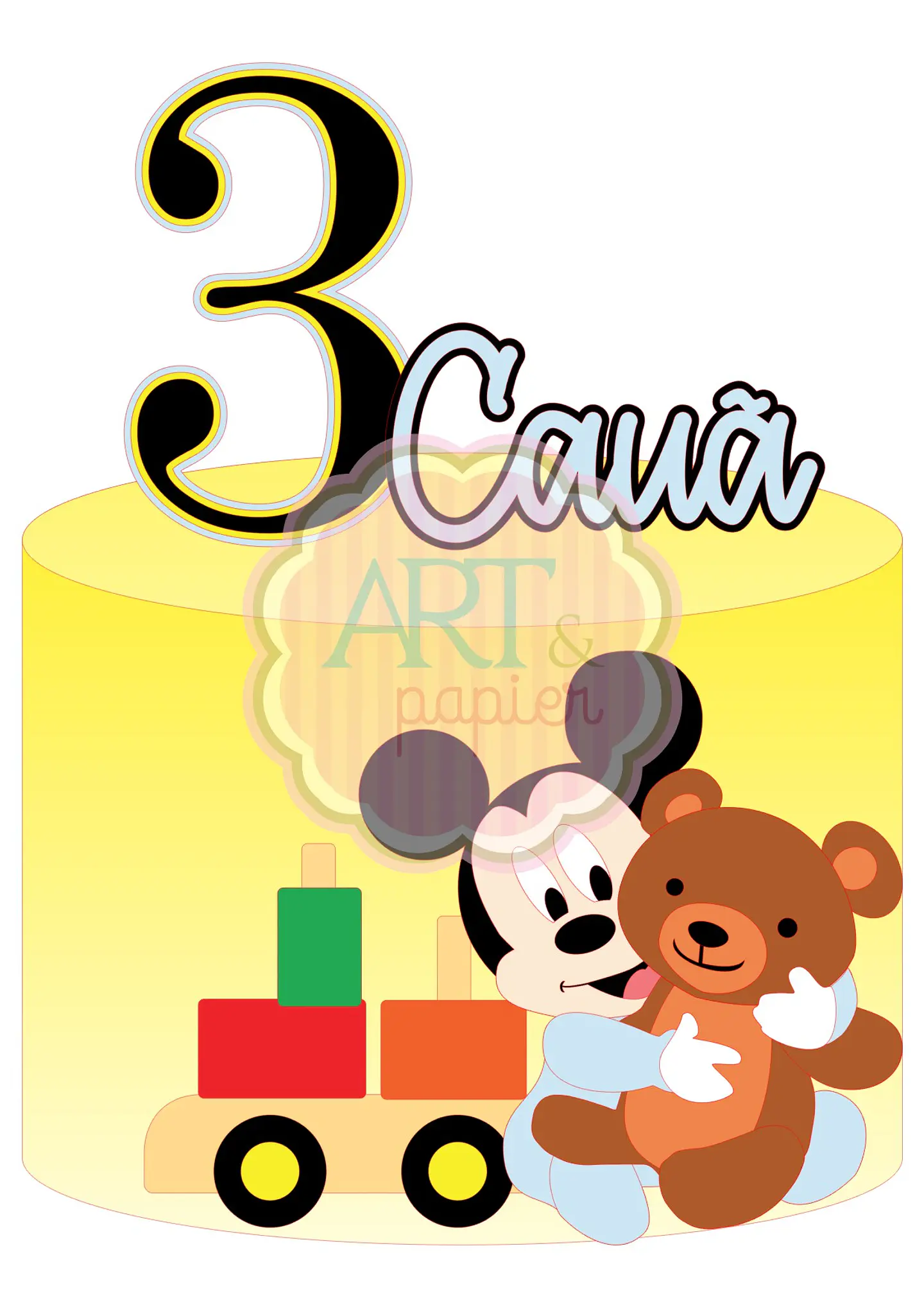 Arquivo de Corte Topo de Bolo Mickey Baby 8 1