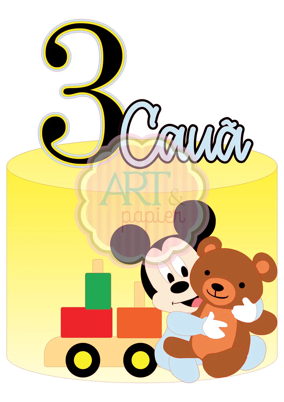 Arquivo de Corte Topo de Bolo Mickey Baby 8 1