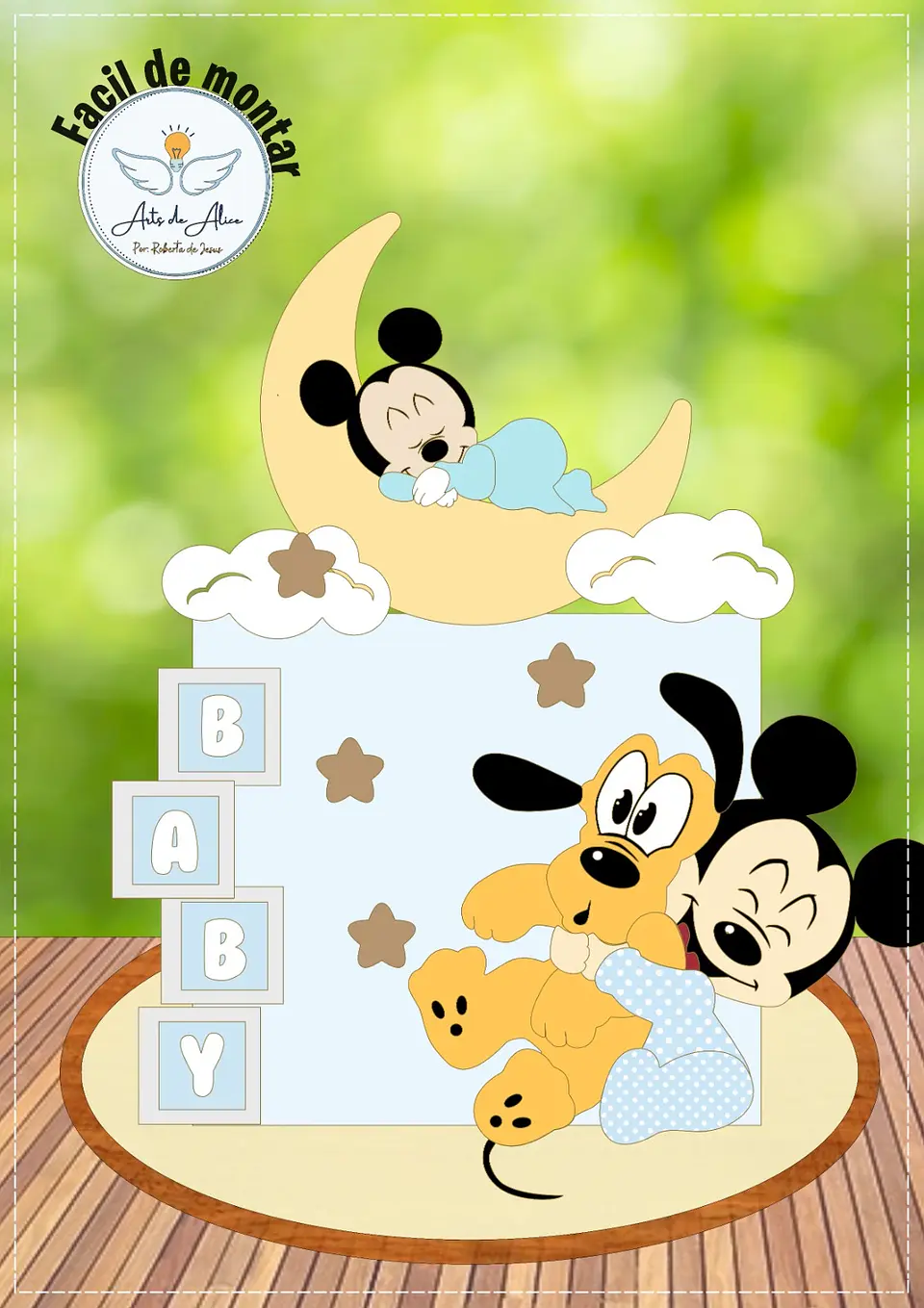 Arquivo de Corte Topo de Bolo Mickey Baby 3 1