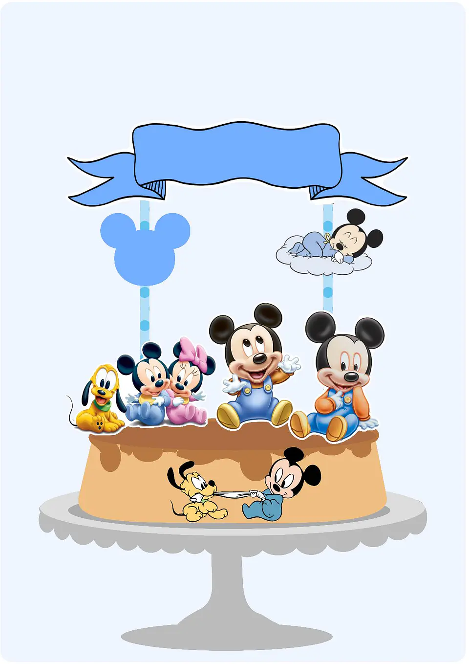 Arquivo de Corte Topo de Bolo Mickey Baby 1 1