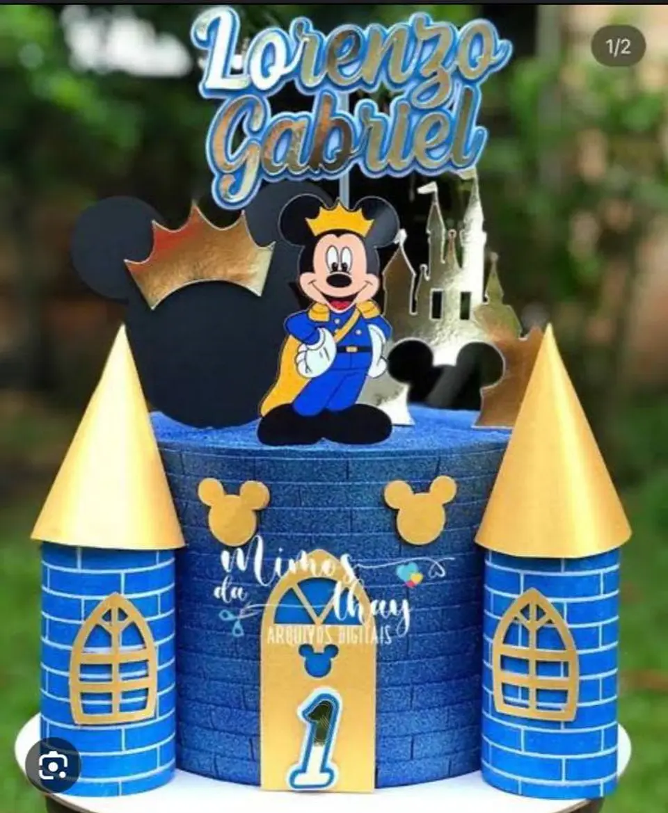Arquivo de Corte Topo de Bolo Mickey Realeza 4 1