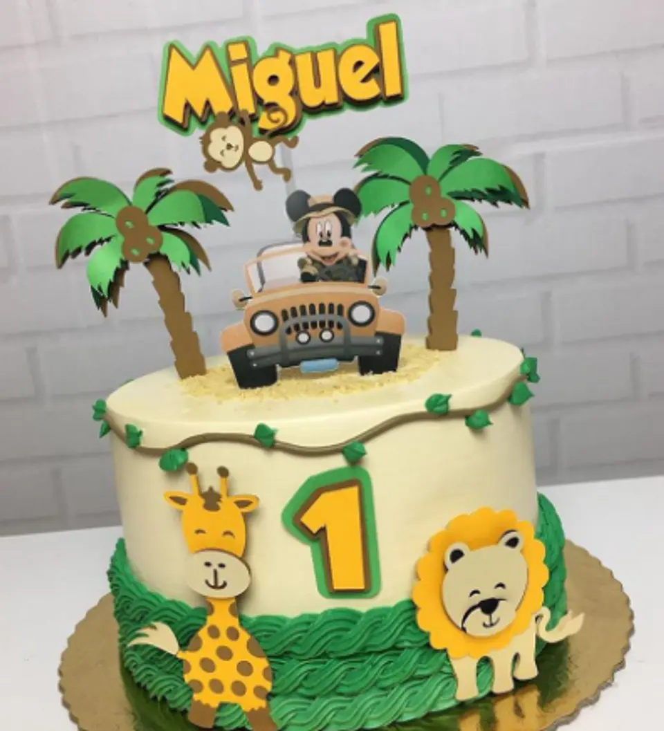 Arquivo de Corte Topo de Bolo Mickey Safari 10 1