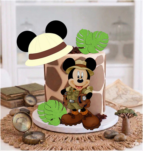 Arquivo de Corte Topo de Bolo Mickey Safari 9
