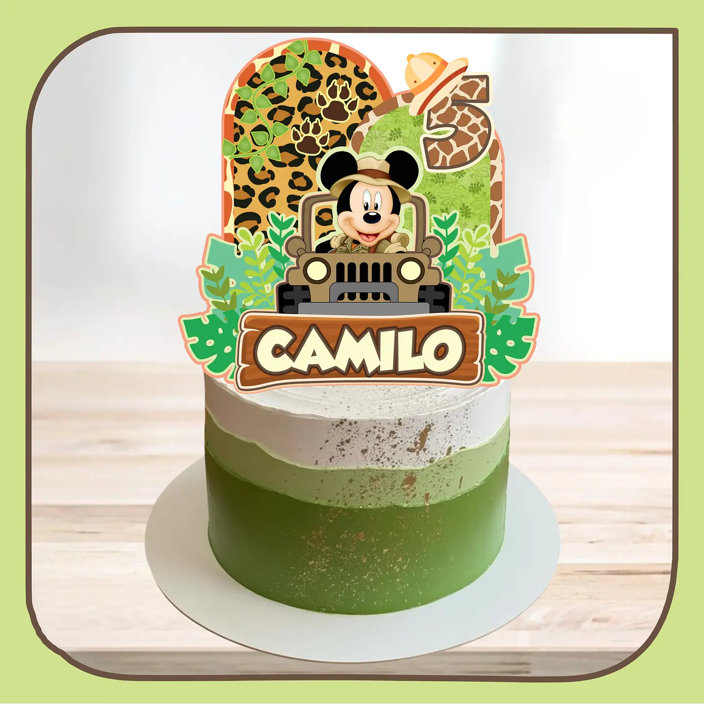 Arquivo de Corte Topo de Bolo Mickey Safari 8 1