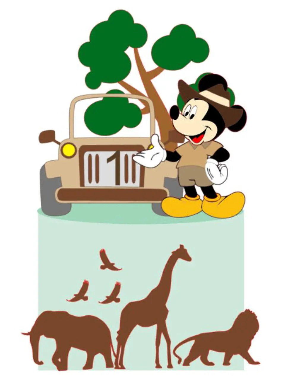 Arquivo de Corte Topo de Bolo Mickey Safari 7 1