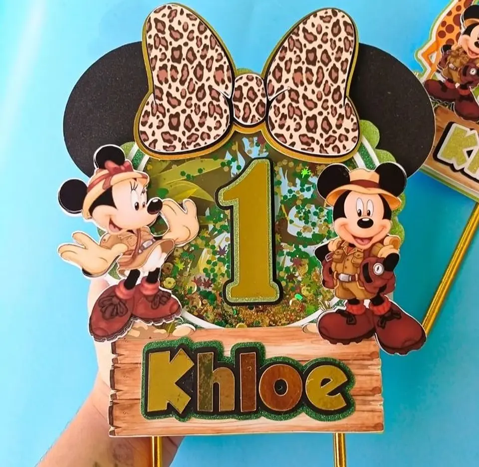 Arquivo de Corte Topo de Bolo Mickey Safari 5 1