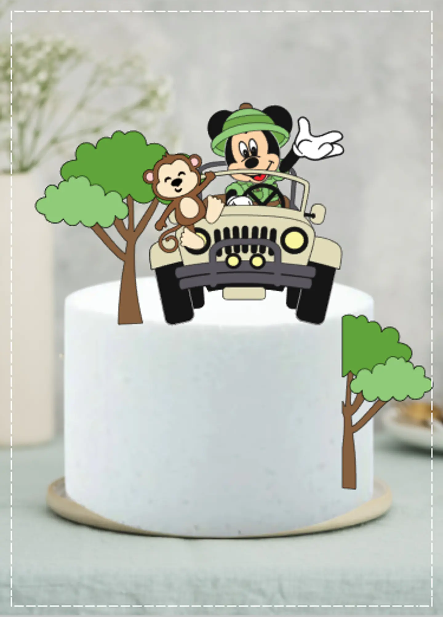 Arquivo de Corte Topo de Bolo Mickey Safari 3 1