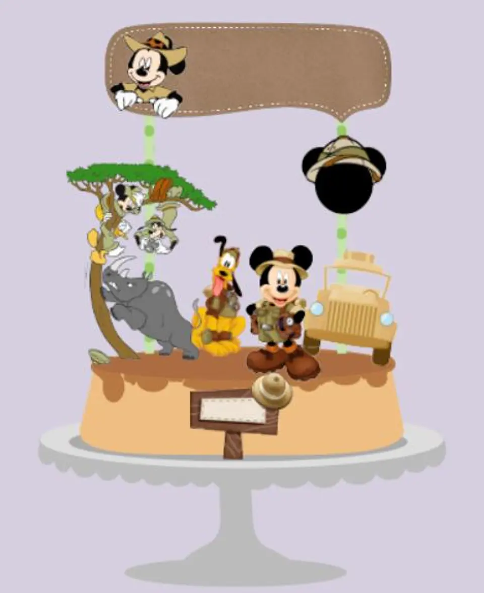 Arquivo de Corte Topo de Bolo Mickey Safari 1 1