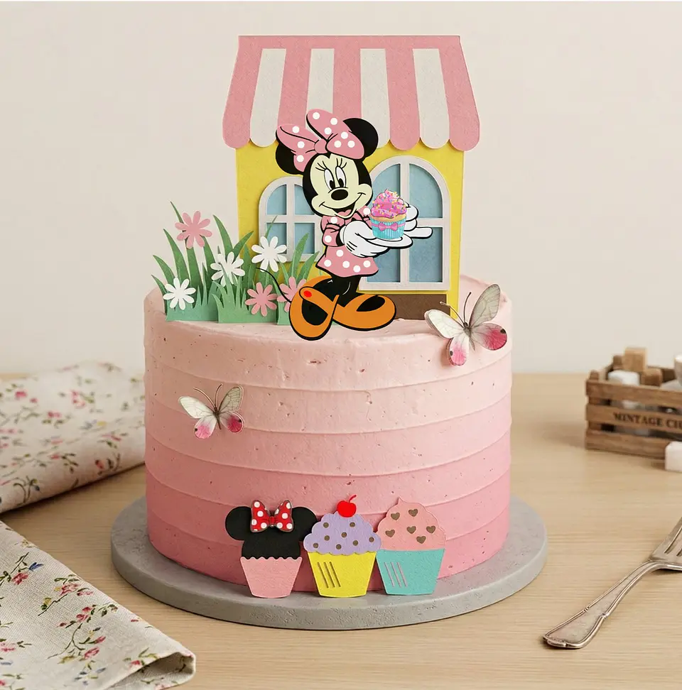 Arquivo de Corte Topo de Bolo Minnie Confeiteira 4 1