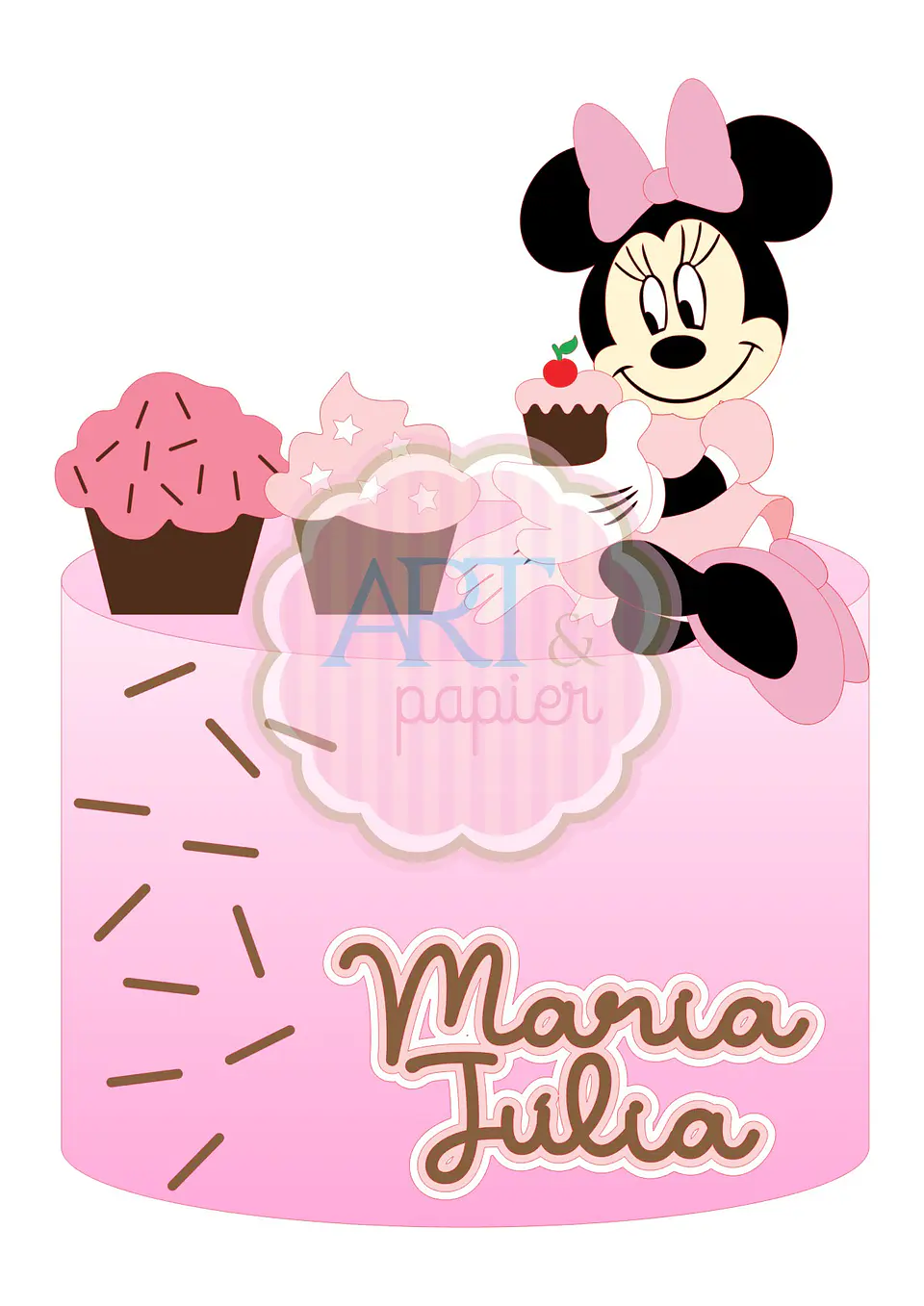 Arquivo de Corte Topo de Bolo Minnie Confeiteira 3 1