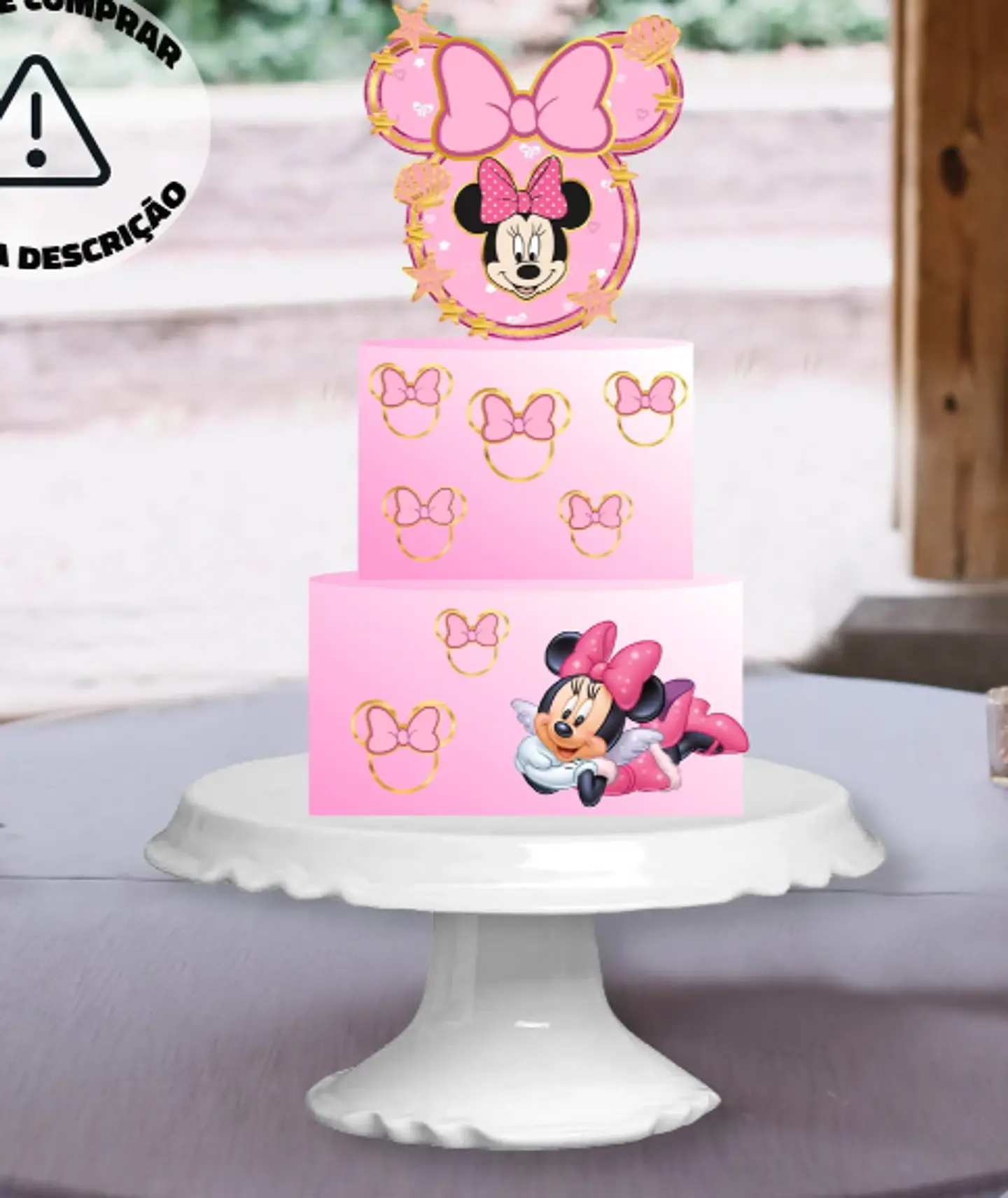 Arquivo de Corte Topo de Bolo Minnie Rosa 57 1